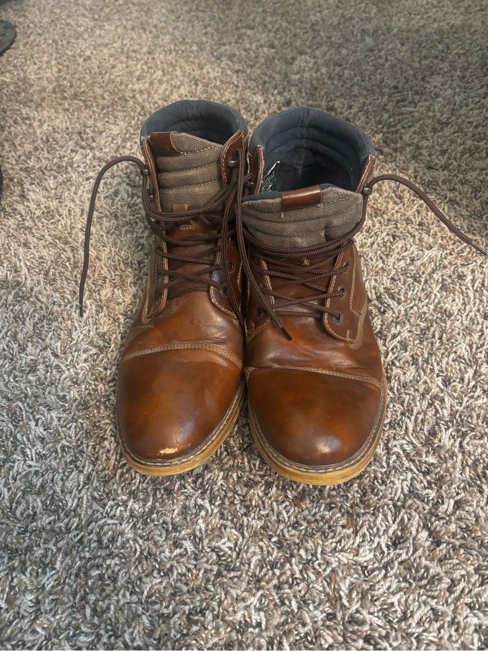 Sonoma Men's Brown Leather Lace-Up Work Boots